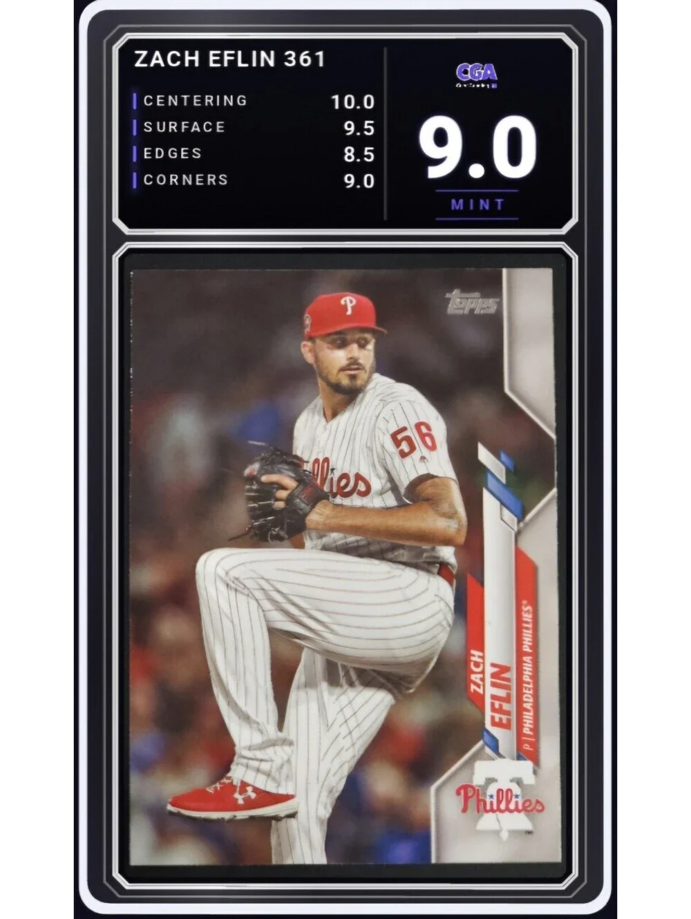 2020 Topps #361 Zach Eflin Philadelphia Phillies Pitcher - CGA 9.0 Digital Grade